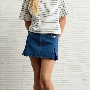 AE Stretch Low-Rise A-Line Pleated Mini Skirt size 14 NWT